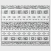 White Mudcloth Style Tribal Modern Geometric Geschenkpapier (Flach)