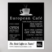 White Mug, Barista, Café, Coffeehouse Advertising Poster (Vorne)