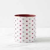 White Mug – Dark Red Hearts Tasse (Zentrum)