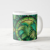White mug featuring a vibrant, intricate pattern  Jumbo-Tasse (Vorderseite Rechts)