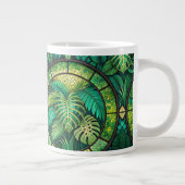 White mug featuring a vibrant, intricate pattern  Jumbo-Tasse (Rechts)
