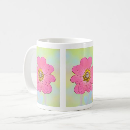 White Mug With Flowers Kaffeetasse (Vorderseite Links)