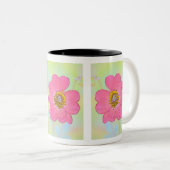 White Mug With Flowers Zweifarbige Tasse (VorderseiteRechts)