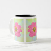 White Mug With Flowers Zweifarbige Tasse (Vorderseite Links)