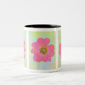 White Mug With Flowers Zweifarbige Tasse (Mittel)