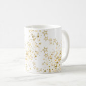 White Mug with golden stars Kaffeetasse (VorderseiteRechts)