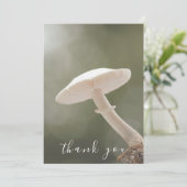 White Mushroom Green Background Flat Vielen Dank Dankeskarte (Stehend Vorderseite)