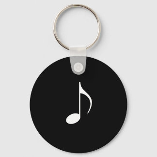 White Music 8. Note auf schwarzem Hintergrund Schlüsselanhänger