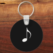 White Music 8. Note auf schwarzem Hintergrund Schlüsselanhänger (Vorderseite)