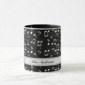 White music notes on black background  tasse (Zentrum)
