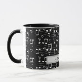 White music notes on black background  tasse (Links)
