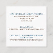 White Music Teacher/Musiker/Educator Guitar Quadratische Visitenkarte (Rückseite)