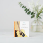White Music Teacher/Musiker/Educator Guitar Quadratische Visitenkarte (Stehend Vorderseite)