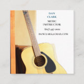 White Music Teacher/Musiker/Educator Guitar Quadratische Visitenkarte (Vorderseite)