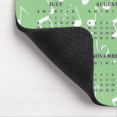 White Musical Notes 2025 Calendar Mousepad (Ecke)