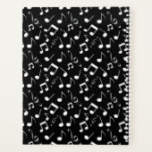 White Musical Notes Design Wochen-/Monatsplaner Planer (Rückseite)