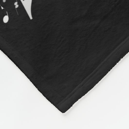 White Musical Notes Doppeldesign Fleece Blanket (Ecke)