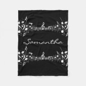 White Musical Notes Doppeldesign Fleece Blanket (Vorderseite)