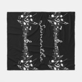 White Musical Notes Doppeldesign Fleece Blanket (Vorderseite (Horizontal))