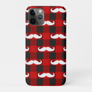White Mustache Buffalo Kariert Black and Red Case-Mate iPhone Hülle
