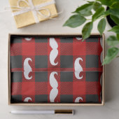 White Mustache Buffalo Kariert Black and Red Seidenpapier (Geschenk)