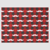 White Mustache Buffalo Kariert Black and Red Seidenpapier (Vorderseite)