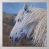 White Mustang Fine Art Print Poster (Vorne)