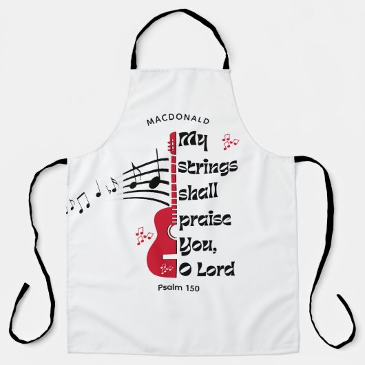 White my STRINGS SOLLTE DICH Christlich VERPRASSEN Schürze (Vorderseite)