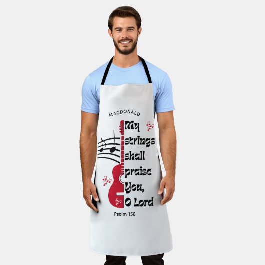 White my STRINGS SOLLTE DICH Christlich VERPRASSEN Schürze (Getragen)