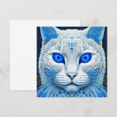 White Mystical Cat Ethereal AI Art (Vorne/Hinten)