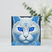 White Mystical Cat Ethereal AI Art (Stehend Vorderseite)