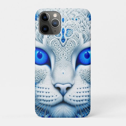 White Mystical Cat Ethereal AI Art Case-Mate iPhone Hülle (Rückseite)