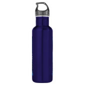 White Mystical Cat Ethereal AI Art Edelstahlflasche (Rückseite)