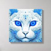 White Mystical Cat Ethereal AI Art Leinwanddruck (Vorderseite)