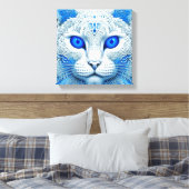 White Mystical Cat Ethereal AI Art Leinwanddruck (Insitu (Schlafzimmer))