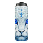 White Mystical Cat Ethereal AI Art Thermosbecher (Vorderseite)
