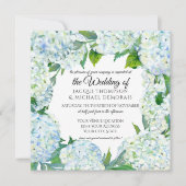 White n Blue Hydrangea Wreath Vintages Blumenholz Einladung (Vorderseite)