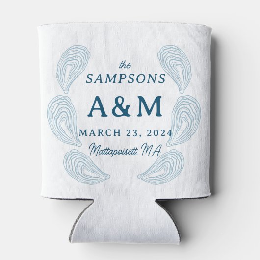 White n Blue Oyster Wedelname Date and Location Dosenkühler (Rückseite)