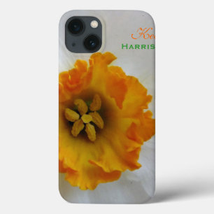 White N Orange Daffodil Personalisiert iPad Case