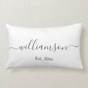 White Name & Year Company Logo Client Geschenk Ele Lendenkissen
