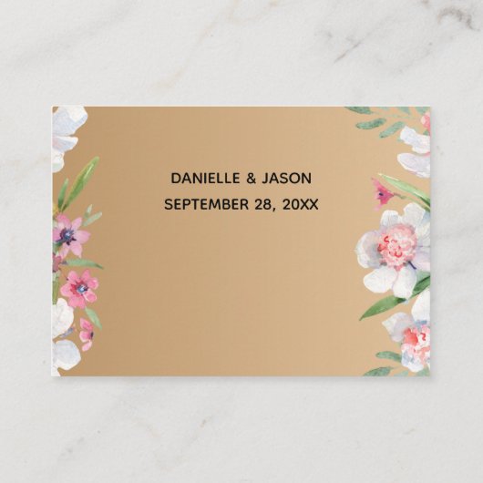 White Narcissus auf Champagner Hochzeit Begleitkarte (Rückseite)