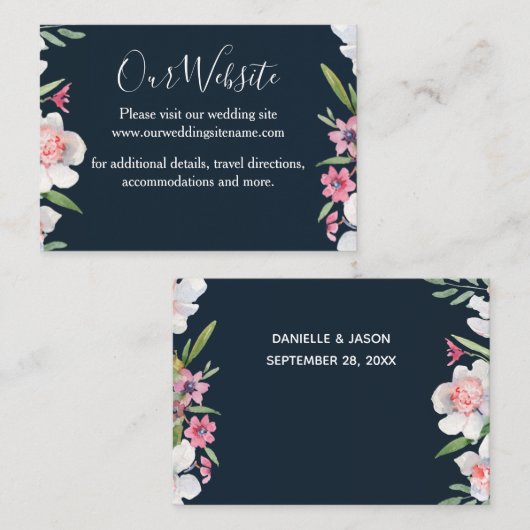 White Narcissus auf der Hochzeitskarte der Marine Begleitkarte (Vorne/Hinten)