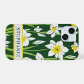 White Narcissus Blume Dezember Geburtsname Blume iPhone 15 Hülle (Rückseite (Horizontal))