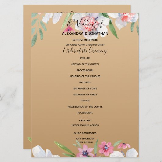 White Narcissus über das Champagner Gold Wedding P Programm (Vorne/Hinten)