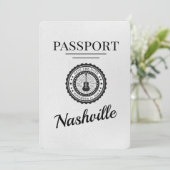 White Nashville Passport Save the Date (Stehend Vorderseite)