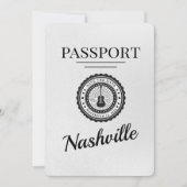 White Nashville Passport Save the Date (Vorderseite)