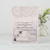 White Nashville Passport Wedding Einladung (Stehend Vorderseite)
