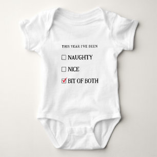 White Naughty List Niedliche Weihnachten Baby Strampler