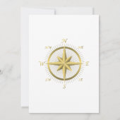 White Nautical Wedding Einladungen Gold Compass (Rückseite)