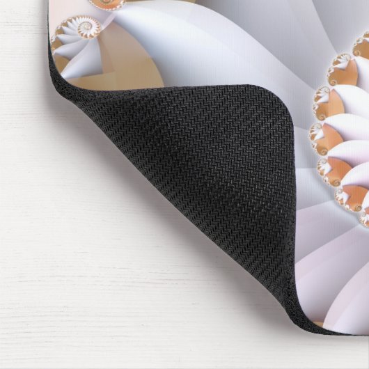 White Nautilus Niedlich Abstrakt Seashell Art Mousepad (Ecke)